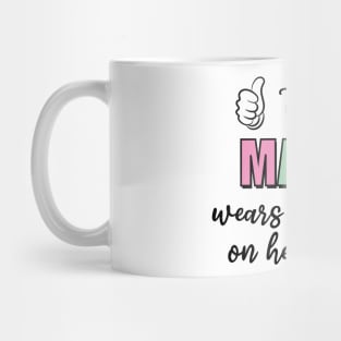 this mama wears her heart on her sleeve Mug